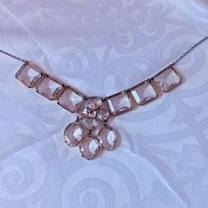 J Crew crystal necklace set in goltone hardware